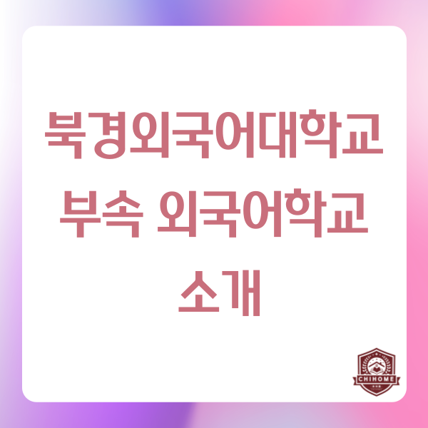  중국유학,중국조기유학 ( 북경외국어대학교 부속 외국어학교 소개 )