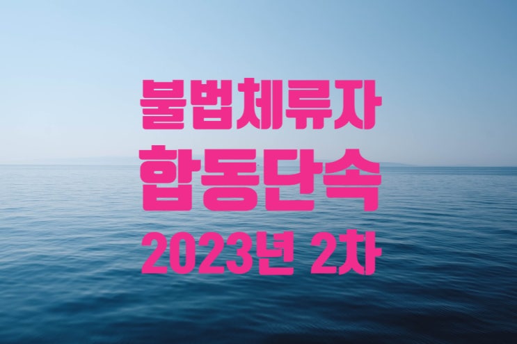 불법체류자 정부합동단속 2023년 6월 8일 보도 불법체류자 정부합동단속 2023년 6월 8일 보도