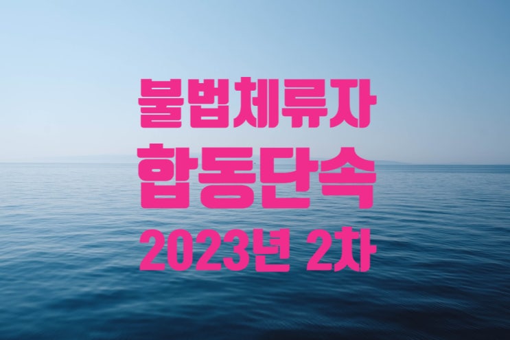 불법체류자 정부합동단속 2023년 6월 8일 보도