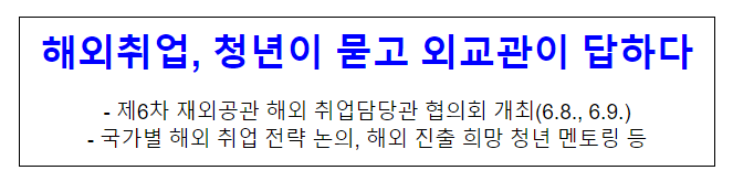 해외취업, 청년이 묻고 외교관이 답하다