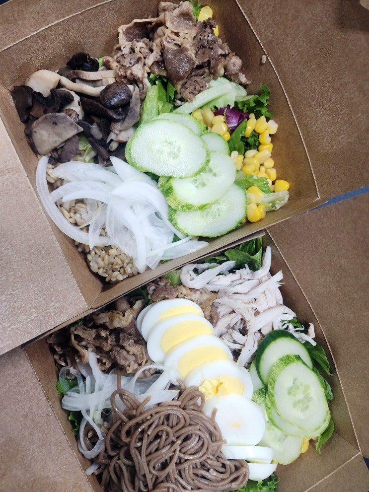  샐러디 팔도비빔 우삼겹 웜볼 & 팔도비빔 메밀면 샐러디