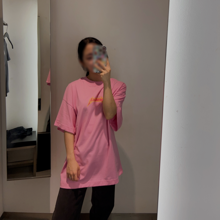 H&M 세일 대비! 핑크티 오버핏 핑크 반팔티 프린트 티셔츠 이건 어때?