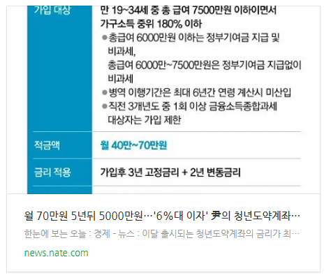 [오늘이슈] 월 70만원 5년뒤 5000만원…'6%대 이자' 尹의 청년도약계좌