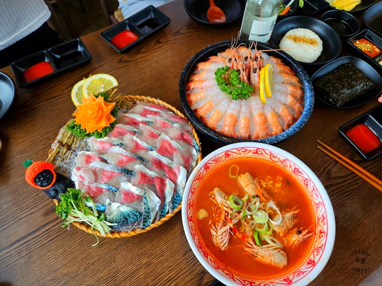  제주 한림 맛집 제주 딱새우회 고등어회 제주의노을 한림협재점