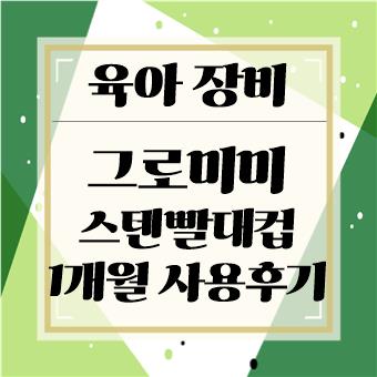 육아 장비 : 그로미미 스테인리스 빨대컵 1개월 사용후기(육아대디)