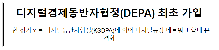 디지털경제동반자협정(DEPA) 최초 가입