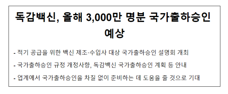 독감백신, 올해 3,000만 명분 국가출하승인 예상