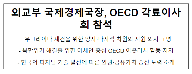 외교부 국제경제국장, OECD 각료이사회 참석 외교부 국제경제국장, OECD 각료이사회 참석