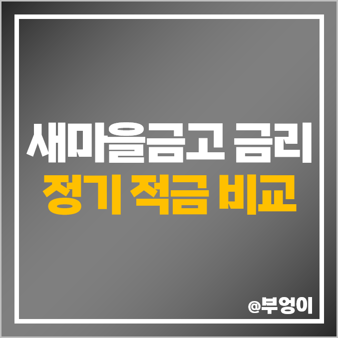 새마을금고 정기 적금 금리 비교 : 이율 높은 특판 추천 새마을금고 정기 적금 금리 비교 : 이율 높은 특판 추천
