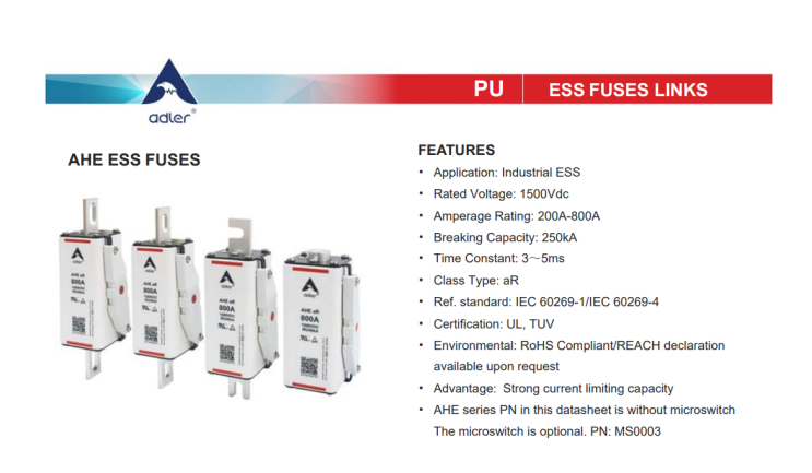  ADLER ESS Fuse, AHE Fuses