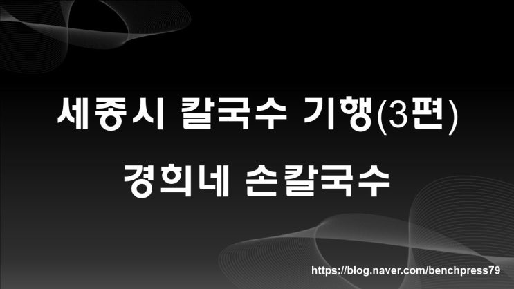  세종칼국수기행(3편) : 경희네 손칼국수