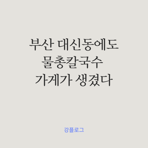  부산 대신동 물총칼국수 맛집 방문 후기