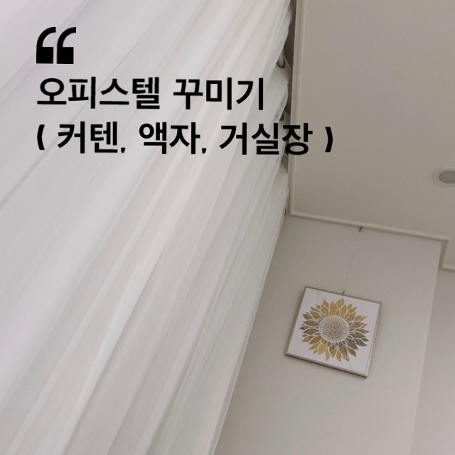  오피스텔 꾸미기 ( 커텐, 액자, 거실장 )