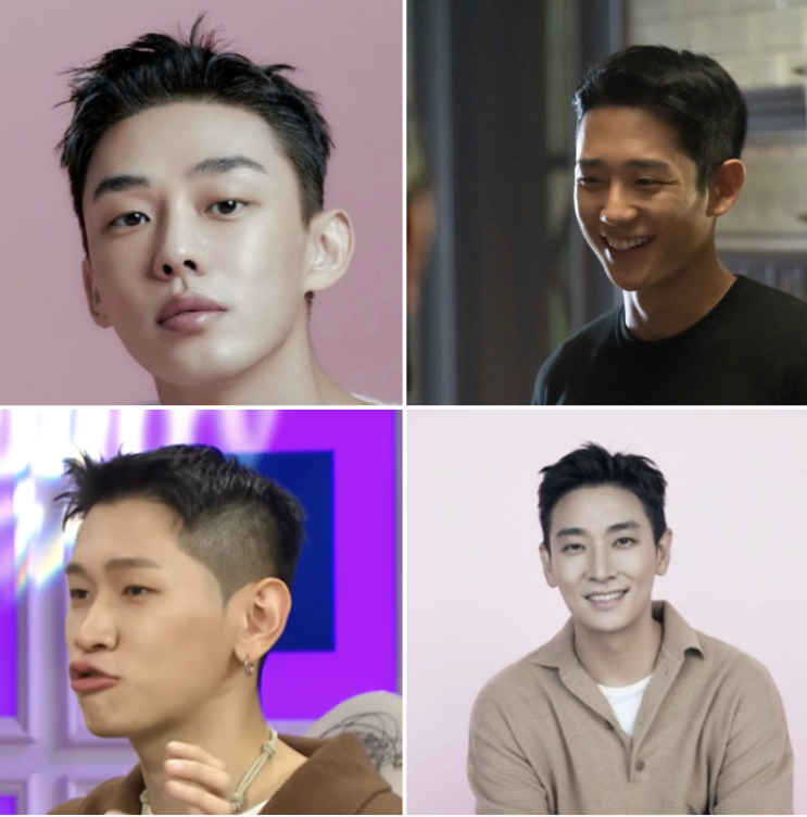  남자 연예인 짧은 머리 헤어스타일, 아이비리그컷 톺아보기