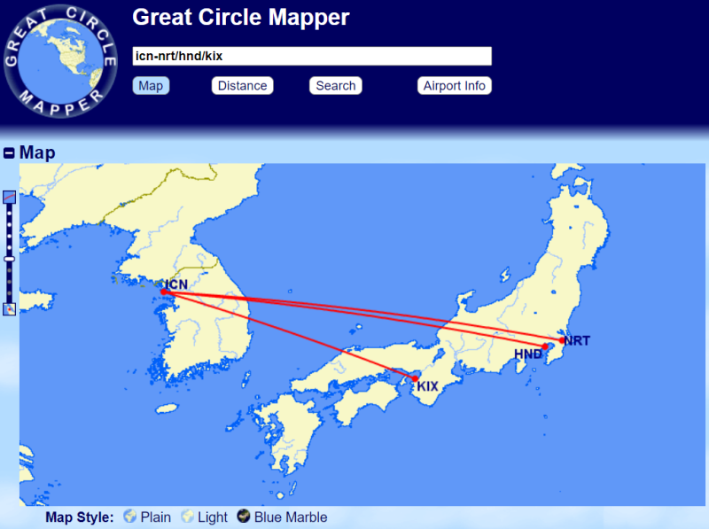 항공권 연구를 위한 도구 GCMAP (Great Circle Mapper ) 사용법 : 네이버 블로그