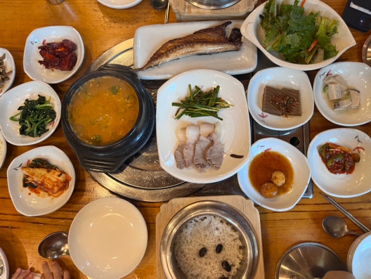  [공주 백반] 반찬이 맛있는 공주 청국장 원진 노기순 청국장 숯불갈비 5살 아이와 방문 후기