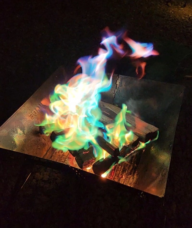 오로라 가루 불멍 준비물 Magical flame 사용후기, 너무 예뻐요