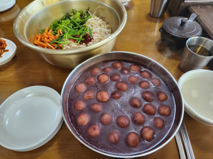 전주 팥죽 맛집 아중리 [전주새알팥죽] 새알팥죽, 팥칼국수, 해물칼국수, 서리태콩국수 완전 맛있는 곳!! 보리밥은 서비스 