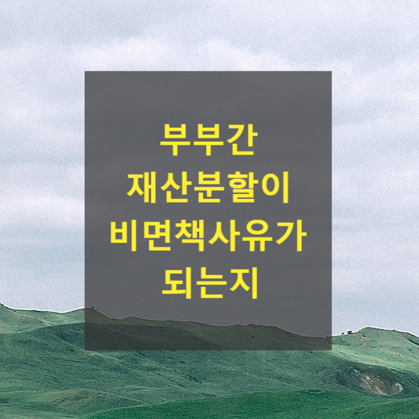  부부간 재산분할도 비면책사유가 되는지