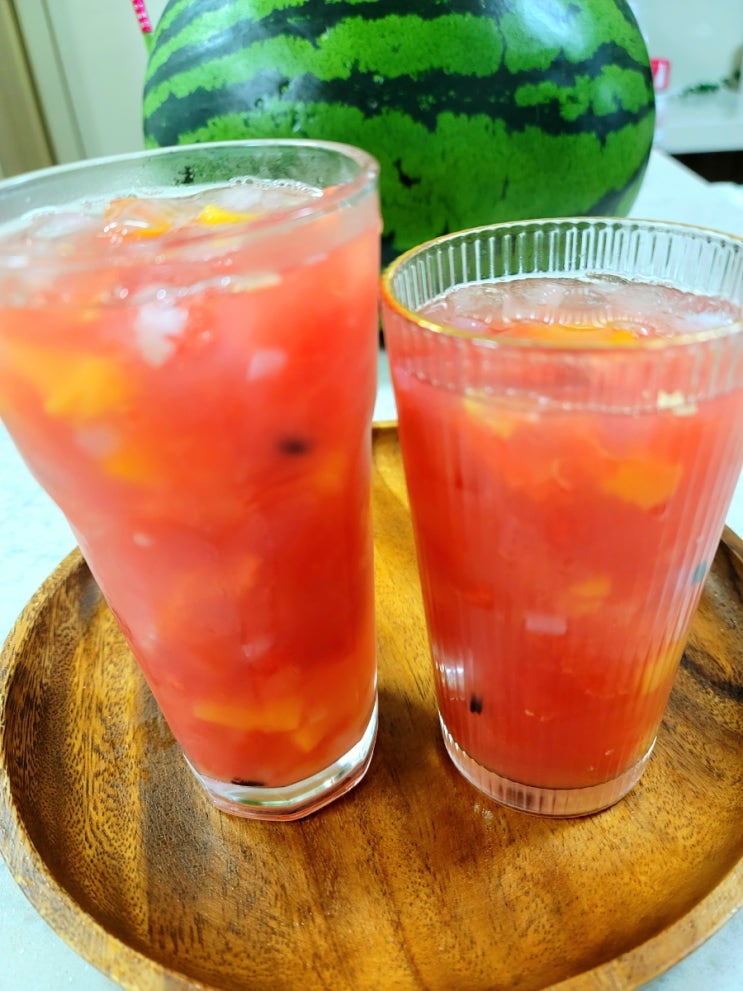  초간단 맛있는 어른이용 수박화채 만드는 법