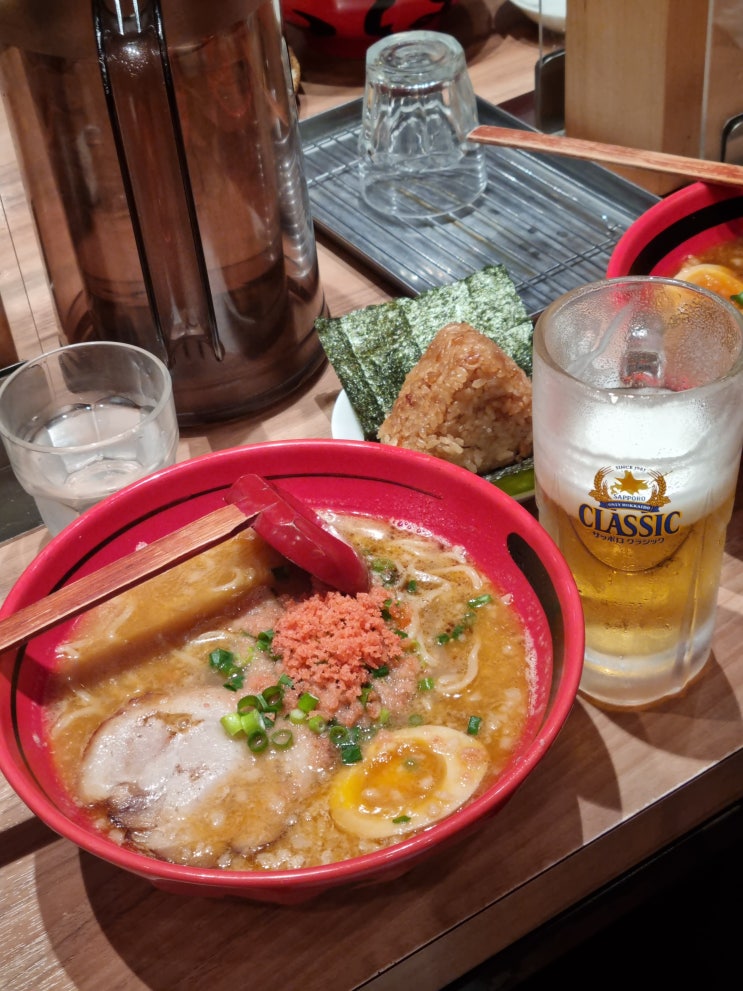 신치토세공항 라멘 스트리트 맛집 이치겐 에비소바 줄서는 맛집