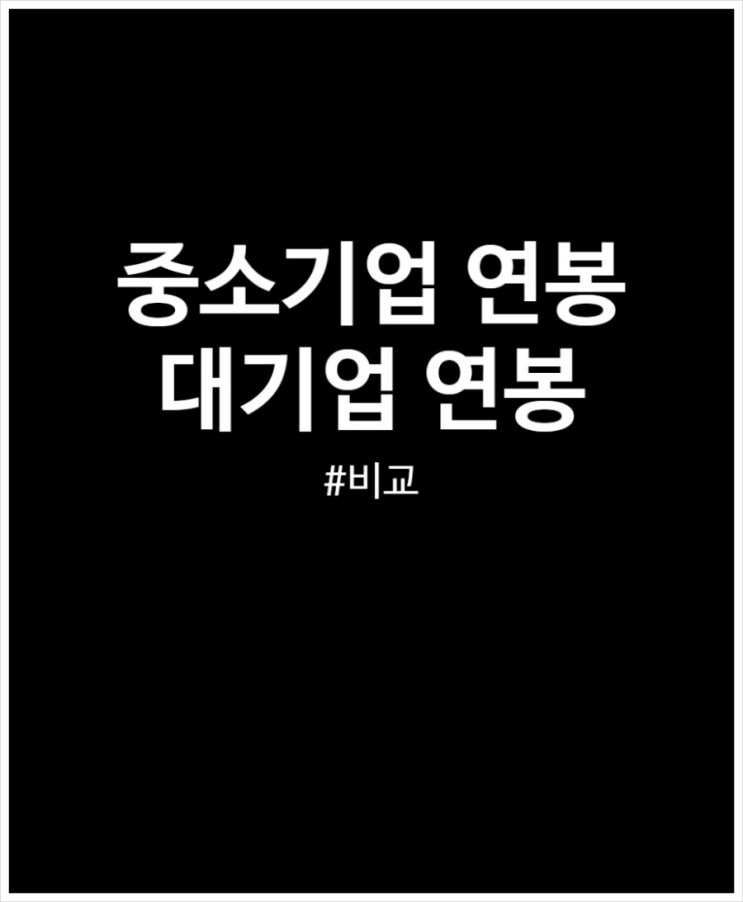  중소기업 vs 대기업 나이별 연봉 월급 차이 정리 격차 크네
