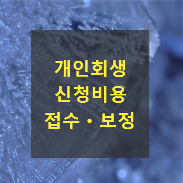  개인회생 신청비용 및 접수ㆍ보정