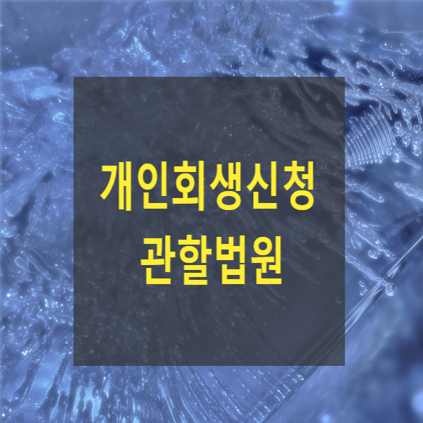  개인회생신청 관할법원