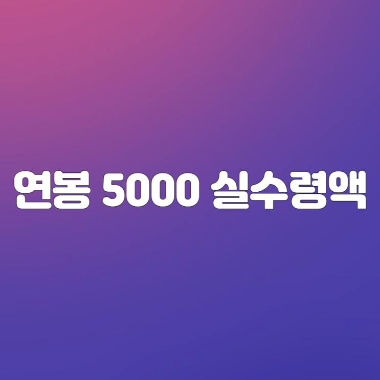  연봉 5000 실수령액, 세전/세후 비교