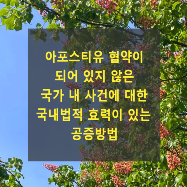  아포스티유 협약이 되어 있지 않은 국가 내 사건에 대한 국내법적 효력이 있는 공증방법(영사확인)