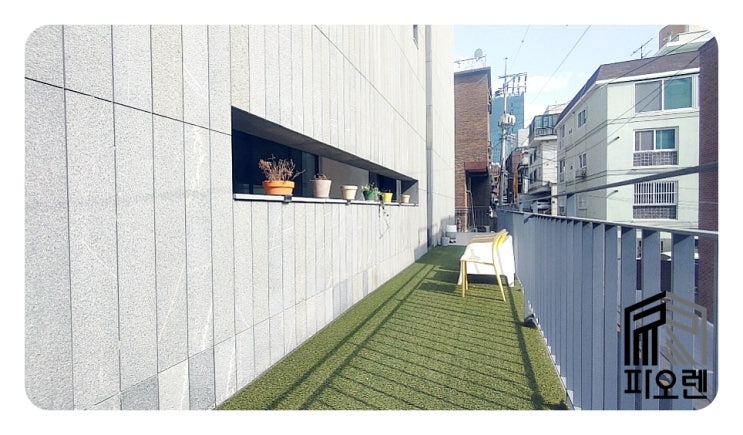  강남구청역 도보 3분 테라스사무실임대 - 룸4개+남여화장실, 인테리어무상승계, 냉난방기 완비, 주차 가능.