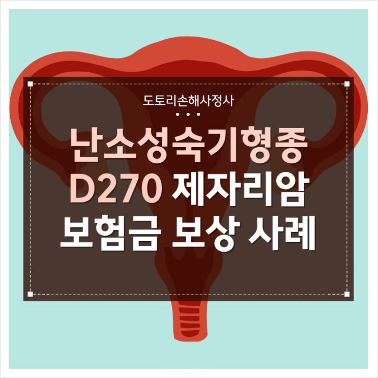난소성숙기형종 D270 제자리암 보험금 보상 사례