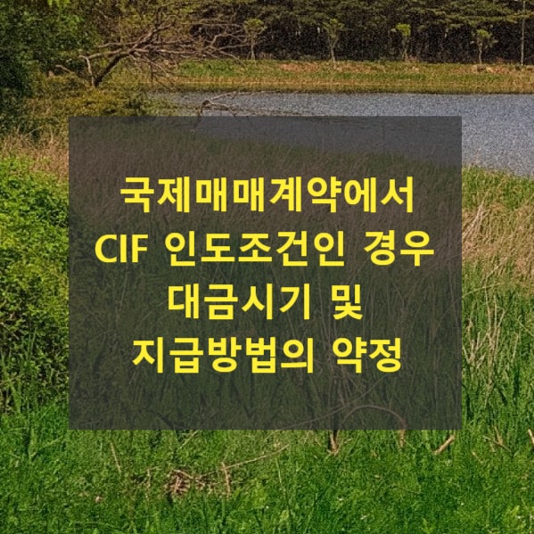  국제매매계약에서 CIF 인도조건인 경우 대금시기 및 지급방법의 약정