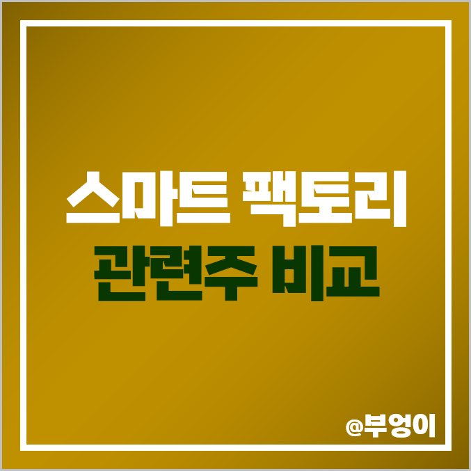 스마트 팩토리 관련주 비교 : 국내 관련 주식 주가, PER, 시가총액 순위 스마트 팩토리 관련주 비교 : 국내 관련 주식 주가, PER, 시가총액 순위