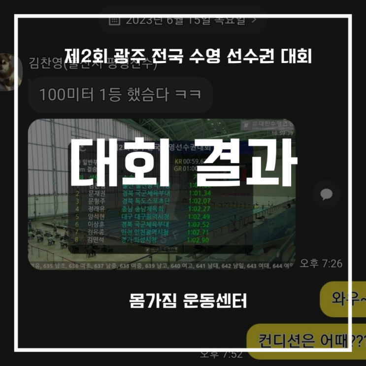 제2회 광주 전국 수영 선수권대회 결과