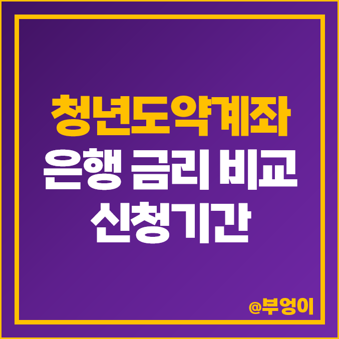 청년도약계좌 은행 금리 비교 : 조건, 신청기간, 우대 이자율 높은 우리은행 및 KB 국민은행 추천