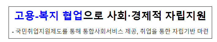 고용-복지 협업으로 사회·경제적 자립지원_고용노동부 고용-복지 협업으로 사회·경제적 자립지원_고용노동부