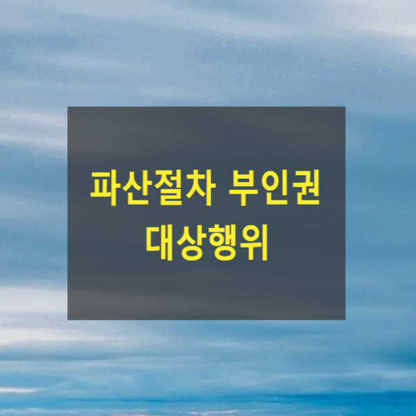 파산절차 부인권 대상행위(채무자 회생 및 파산에 관한 법률 제391조)