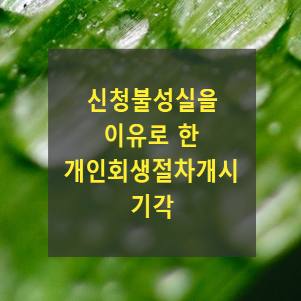  신청불성실을 이유로 한 개인회생절차개시 기각(채무자 회생 및 파산에 관한 법률 제595조, 2011마201, 2011마2392)