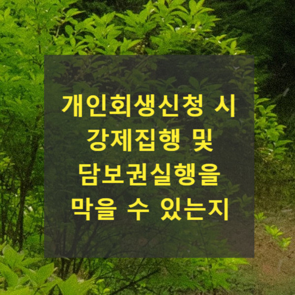  개인회생신청 시 강제집행 및 담보권실행을 막을 수 있는지(금지명령, 중지명령)
