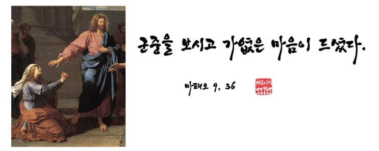 군중을 보시고 가엾은 마음이 드셨다. 군중을 보시고 가엾은 마음이 드셨다.