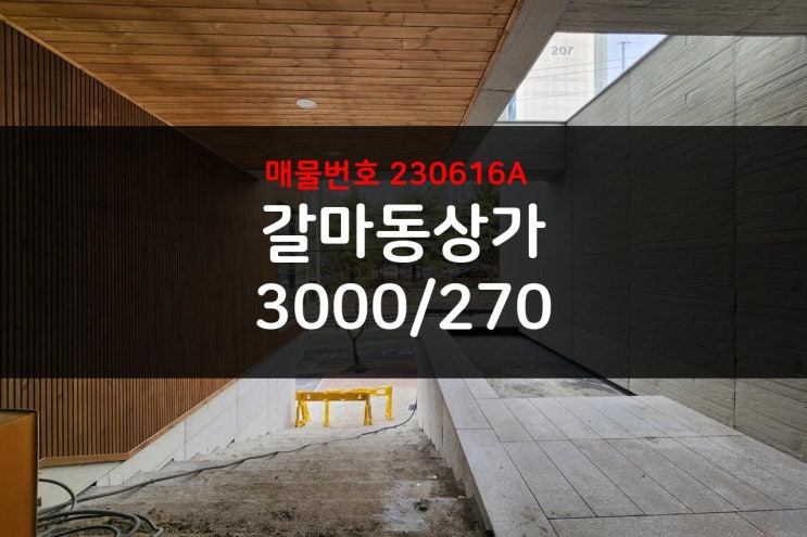  갈마동 대형테라스 신축상가