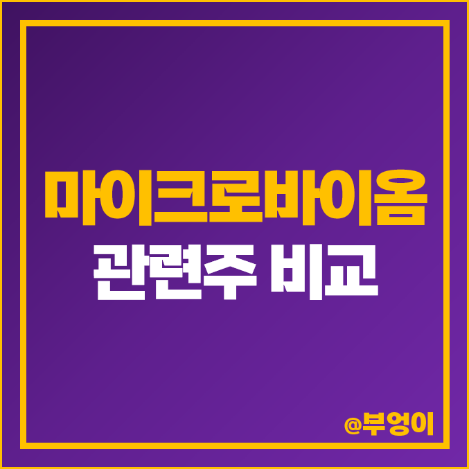 마이크로바이옴 관련주 비교 : 주식 PER, 영업이익, 매출액 순위 마이크로바이옴 관련주 비교 : 주식 PER, 영업이익, 매출액 순위