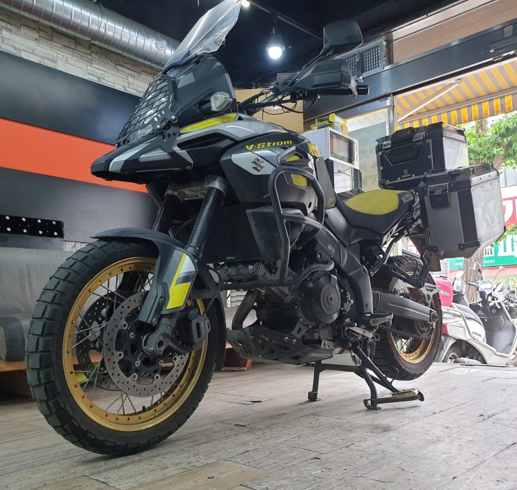  스즈키 브이 스트롬 V-STROM 시동 불량, 전원 불량, 배터리 교환, YTX14, 픽업 서비스, 체인 윤활, 기본점검 광명 중앙 오토바이