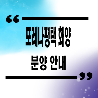  포레나 평택 화양 미분양아파트 줍줍 잔여세대 분양가 문의