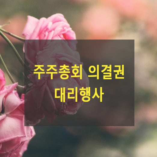  주주총회 의결권 대리행사(2005다22701, 상법 제368조 제2항)