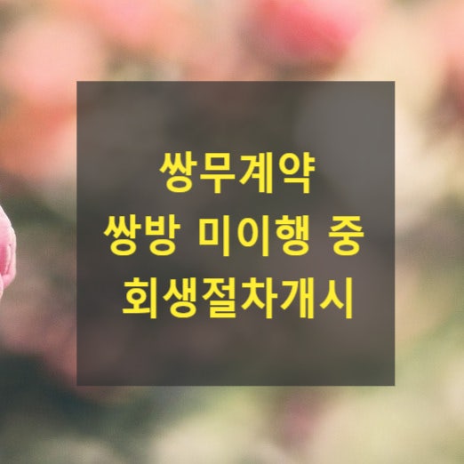  쌍무계약 쌍방 미이행 중 회생절차개시