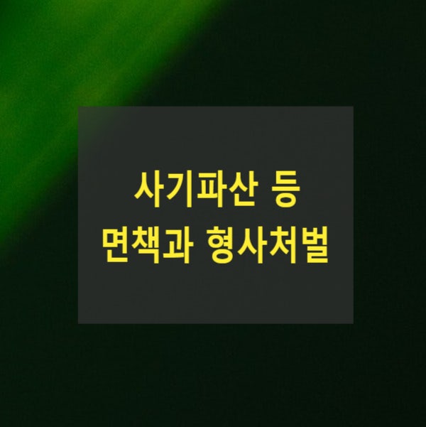  사기파산 등 면책과 형사처벌(채무자회생및파산에관한법률 제569조, 제650조, 제651조)