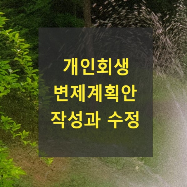  개인회생 변제계획안 작성과 수정