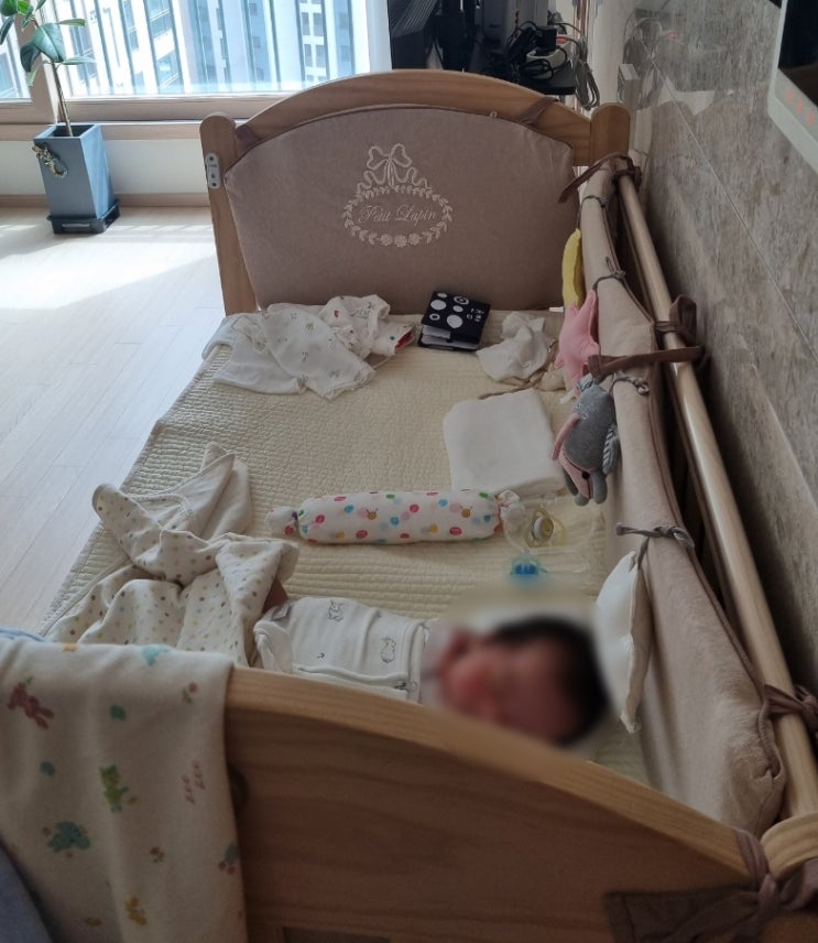 [신생아 아기침대 준비] 중고 구입 주의사항, 쁘띠라뺑 뉴에코베어 차이, 쌍둥이 아기침대 활용팁